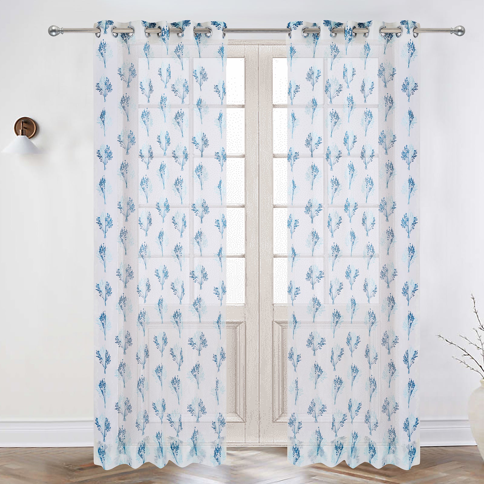 Beautiful Embroidery Blue Sheer 03