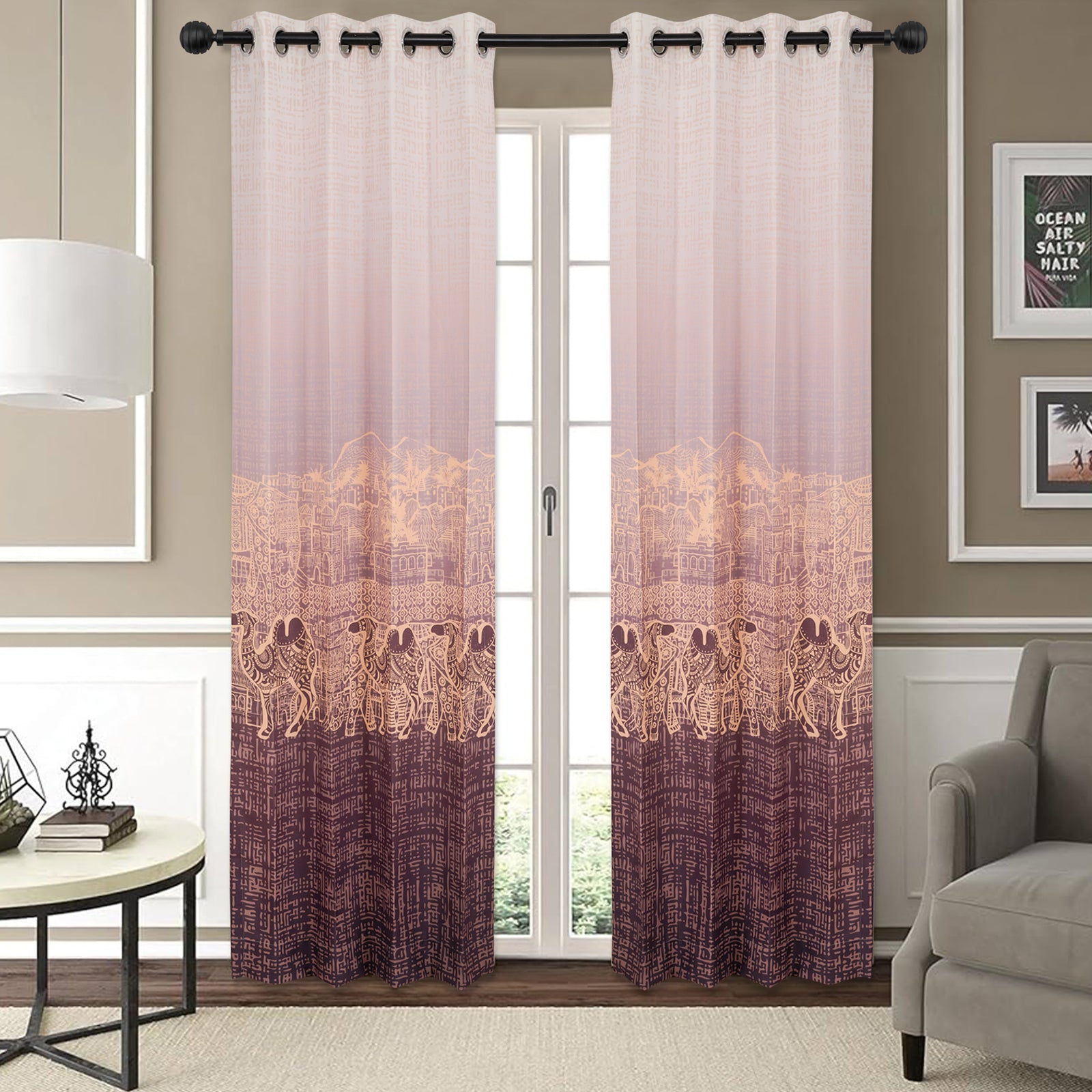 Designer Curtain - Golden Desert Design