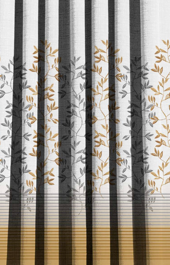 Designer curtains - Botanical Striped Beige Ombre Curtains