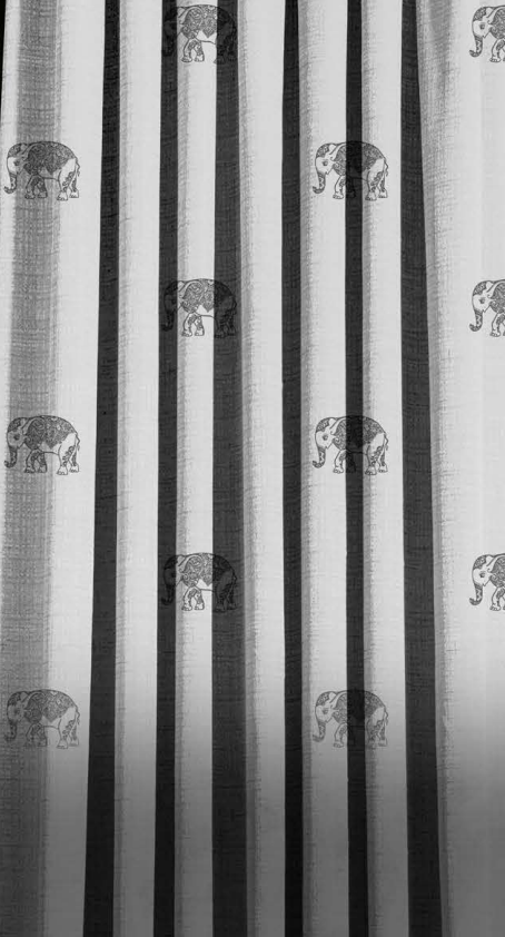 Designer curtains - Elephant Motif Grey Curtains
