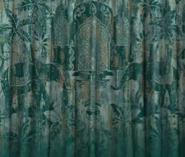 Designer Curtain - Royal Palace Inspired Green Blackout Curtains