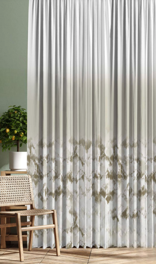 Designer curtains - Elegant Beige Ombre Watercolor Sheer Curtains