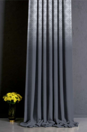 Designer curtains - Elegant Gray Patterned Curtain