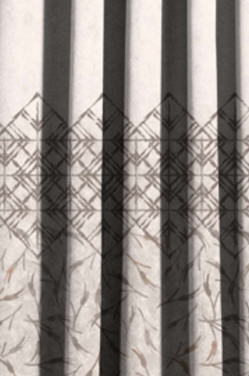 Designer curtains - Beige Curtain with Delicate Floral and Geometric Embroidery