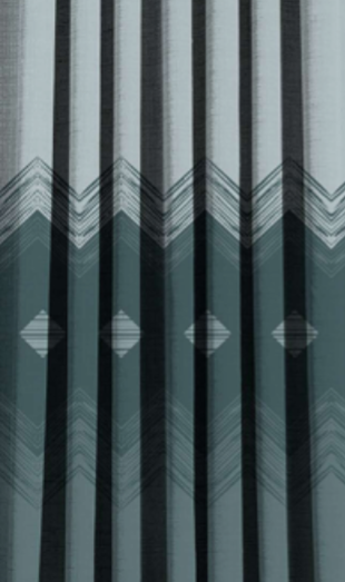 Designer curtains - Modern Teal Curtain with Bold Geometric Accents