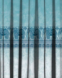 Designer curtains - "Turquoise Elephant Motif Ombre Curtains"