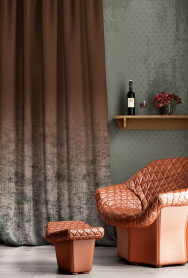 Designer curtains - Warm Earth Ombre Patterned Curtains