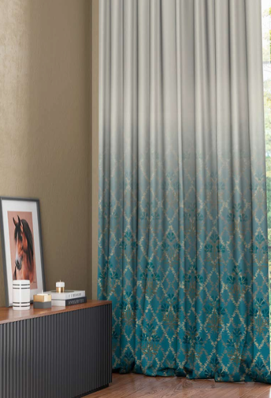 Designer curtains - Regal Teal Ombre Curtains