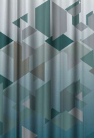 Designer curtains - Modern Geometric Teal and Grey Curtain