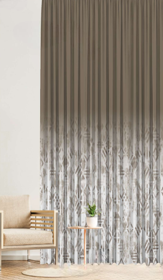 Designer curtains - Tribal Ash Gradient Sheer Curtains
