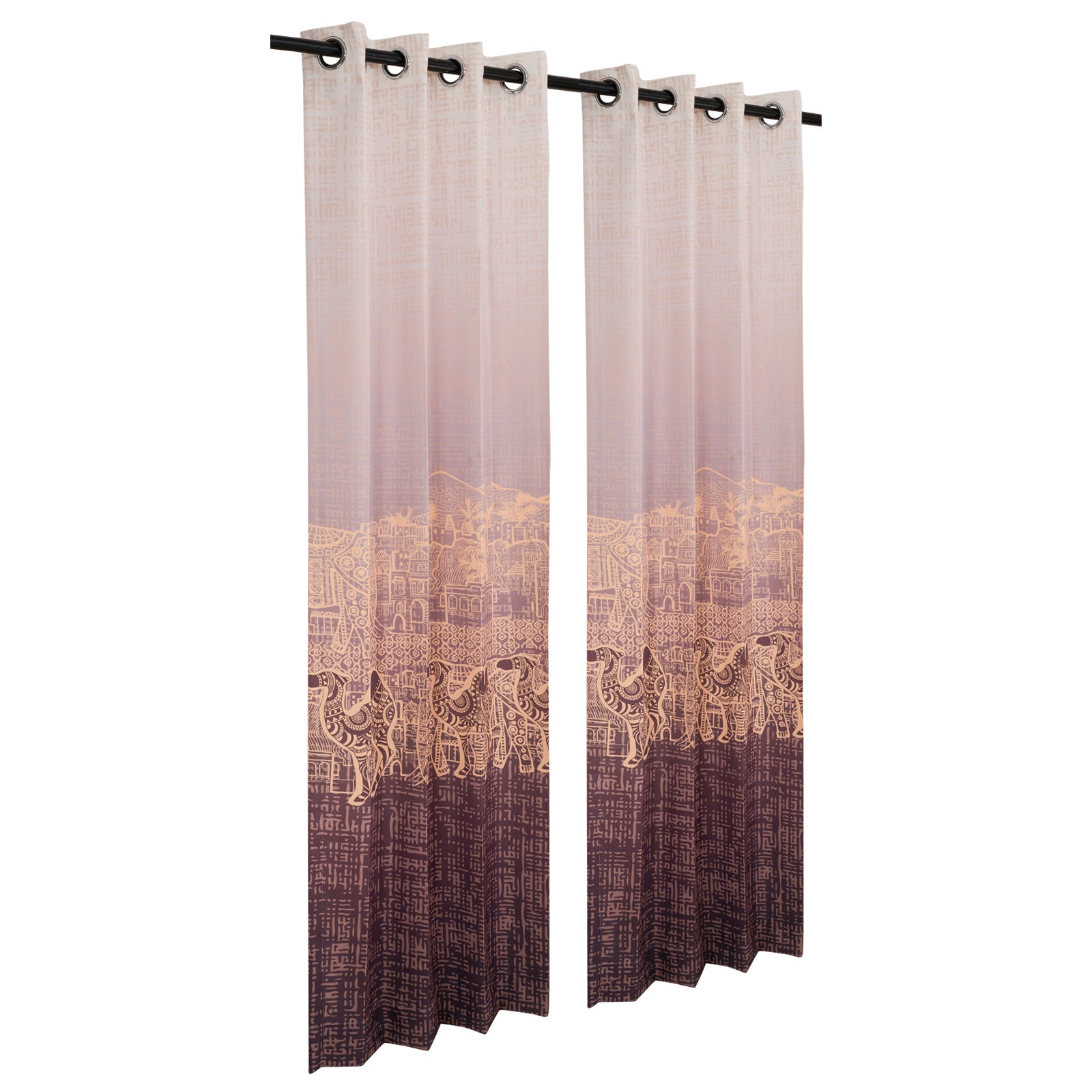 Designer Curtain - Golden Desert Design