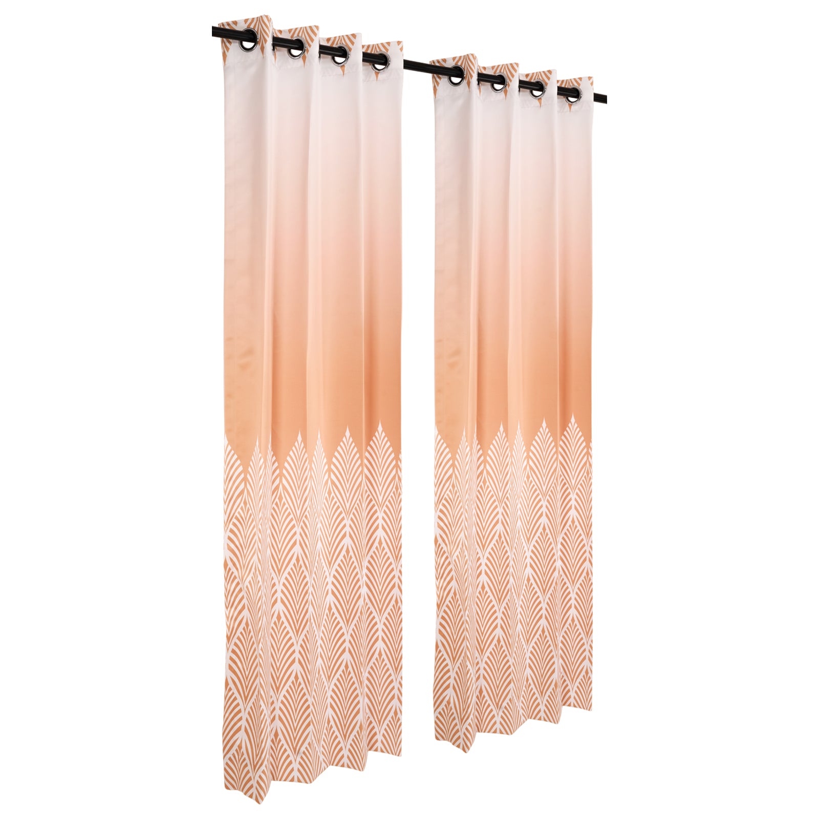 Designer Curtain - Autumn Ember Glow - Fiery Orange