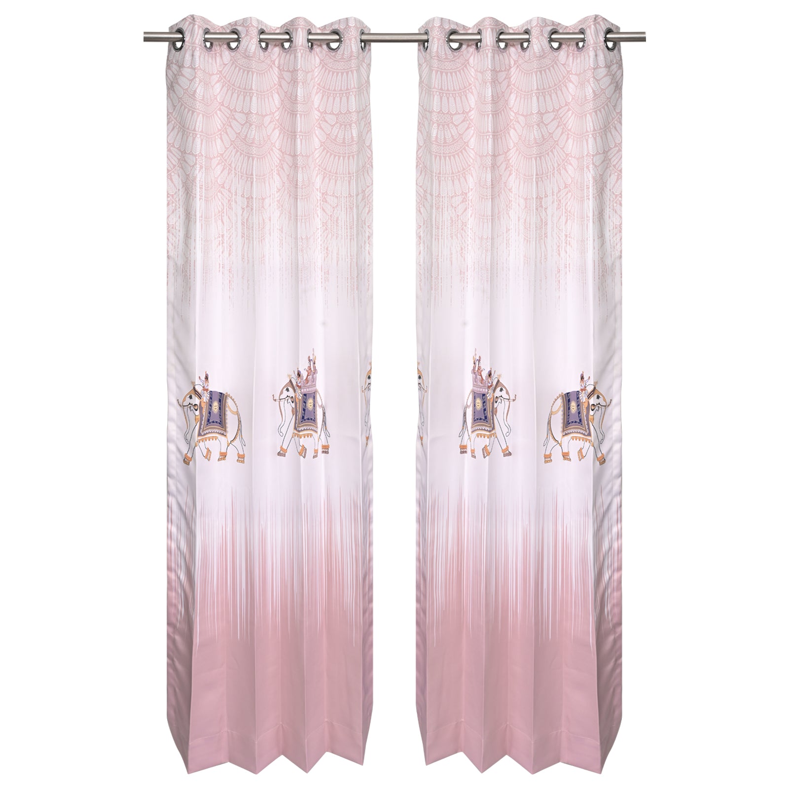 Premium Printed Fabric Curtain - Majestic Elephants