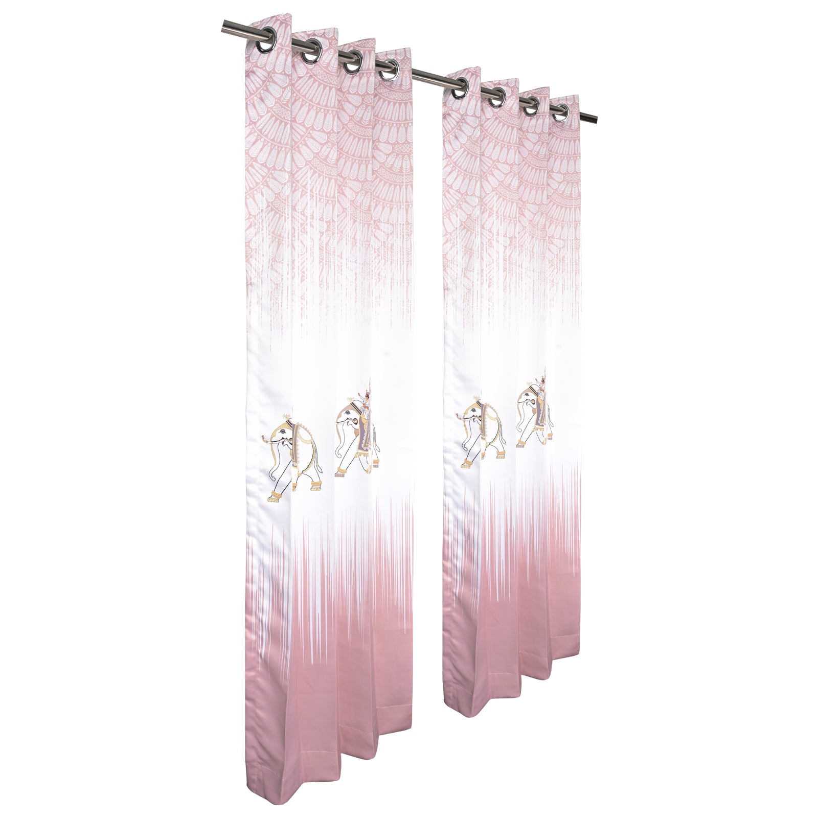 Premium Printed Fabric Curtain - Majestic Elephants