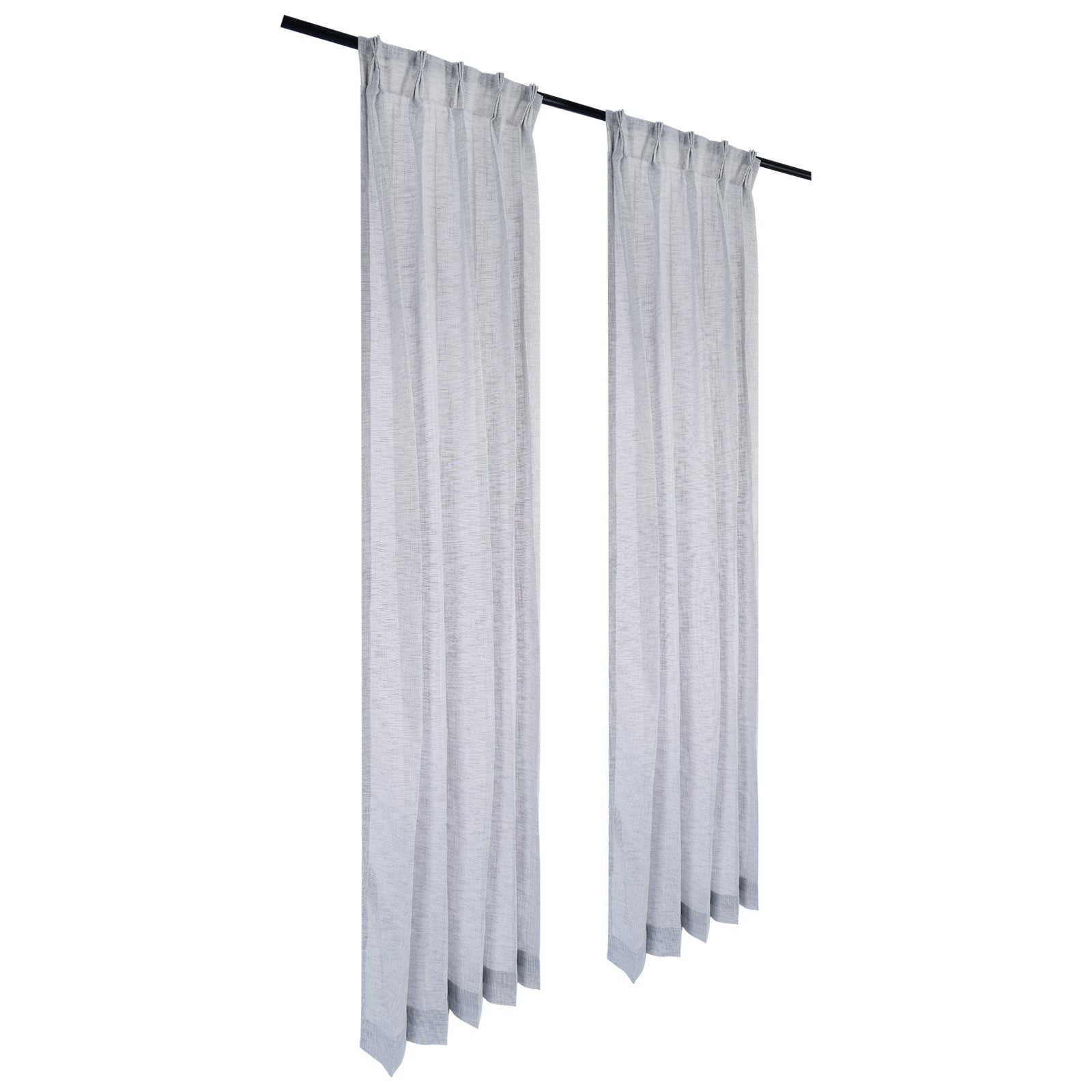 Cotton Blended Sheer - Self Texture - Light Grey