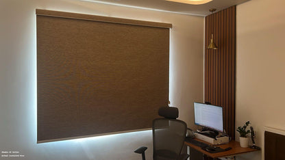 100% Blackout Roller Shade. Professional Installation Available.