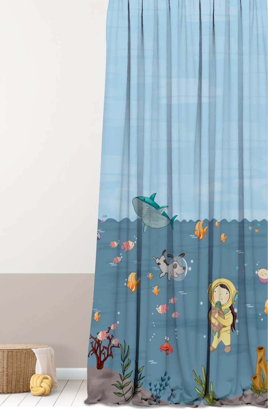 Designer Curtain - Ocean Adventure (Deep Sea Explorer Curtain)