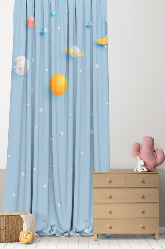 Designer Curtain -Outer Space Adventure Curtain