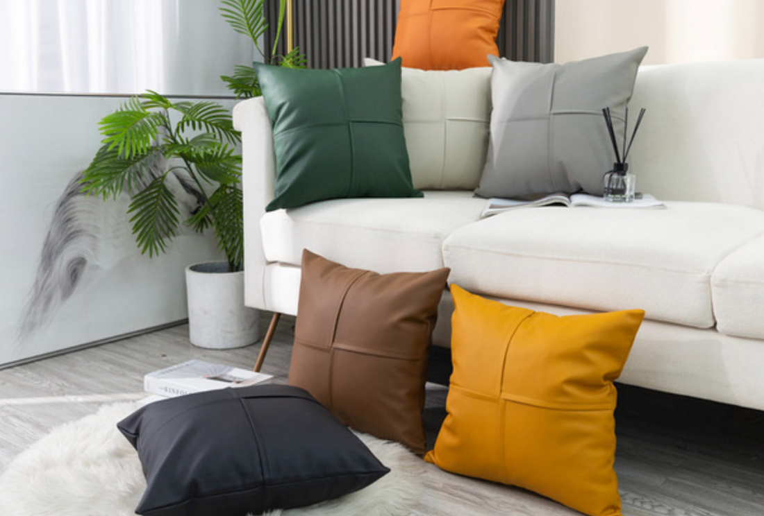 Luxurious Faux Leather Accent Cushions