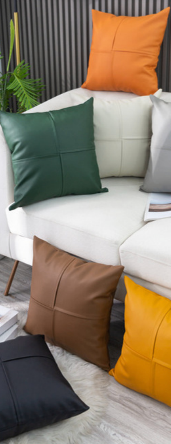 Luxurious Faux Leather Accent Cushions