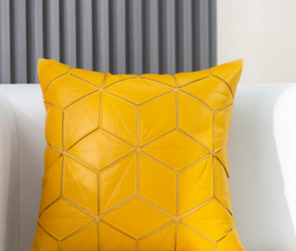 Geometric Pattern Faux Leather Cushions