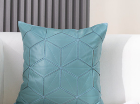 Geometric Pattern Faux Leather Cushions