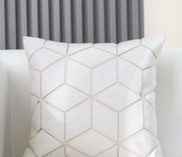 Geometric Pattern Faux Leather Cushions