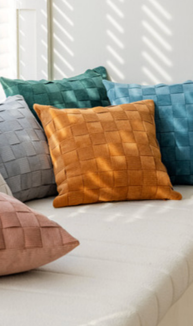 Woven Textured Cushions - Soft Textured Elegance