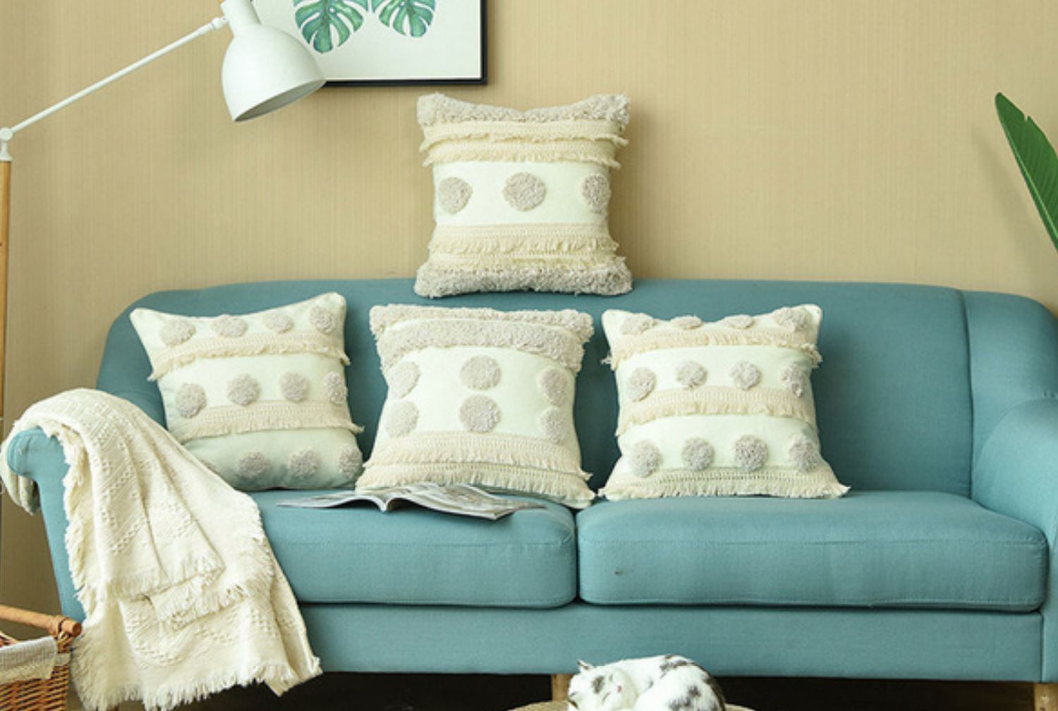 Modern Geometric Chenille Cushions