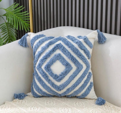 Geometric Diamond Tassel Cushion Collection