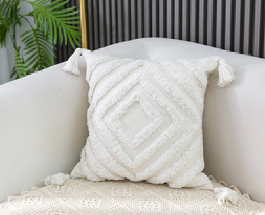 Geometric Diamond Tassel Cushion Collection