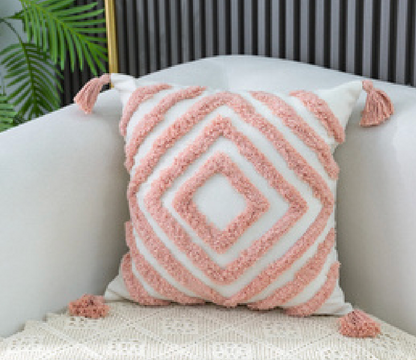 Geometric Diamond Tassel Cushion Collection