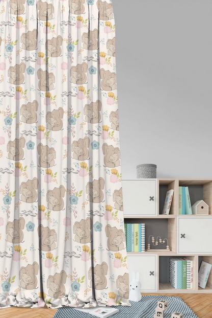 Designer Curtain -Cozy Koala Dreamland Curtains – Soft Pastel Nursery Decor