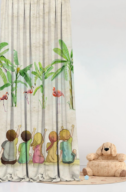 Designer Curtain -Tropical Jungle Adventure Kids Curtains