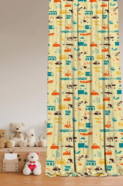 Designer Curtain -Transportation Adventure Kids Curtain