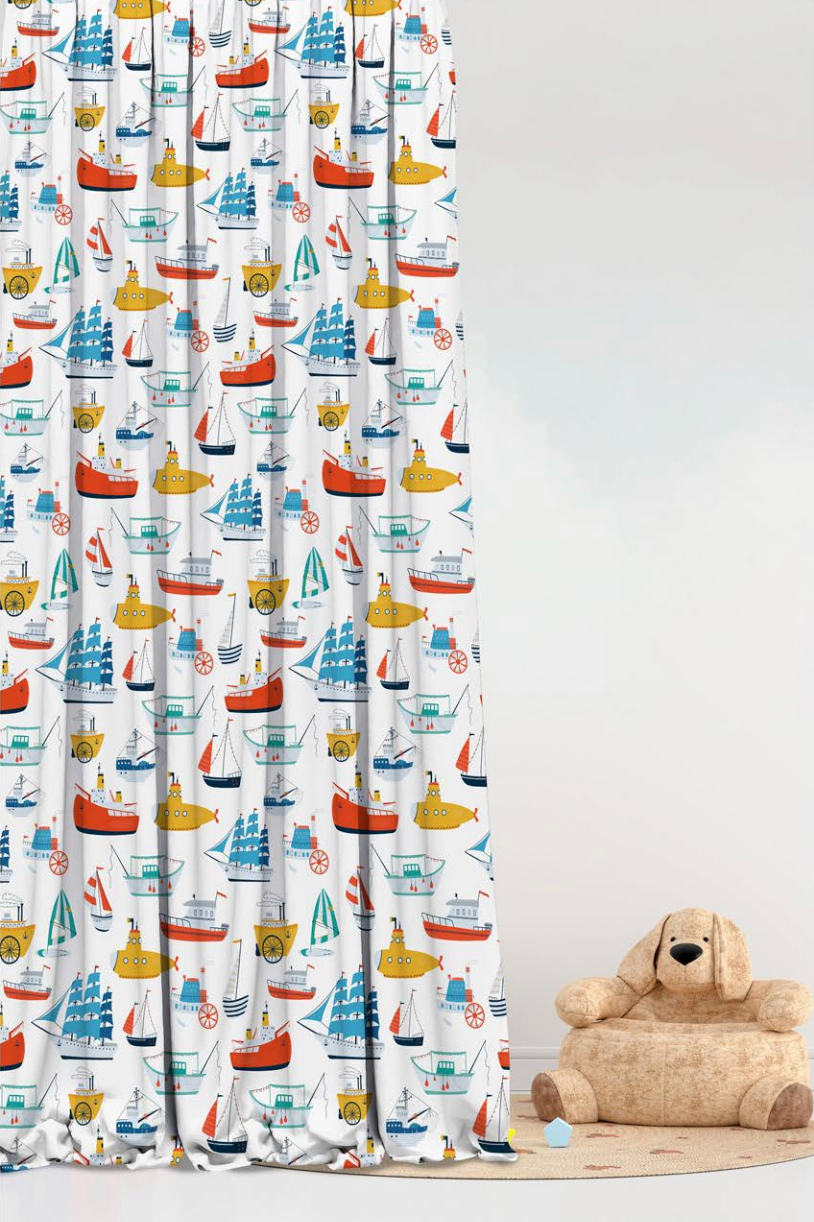 Designer Curtain -Nautical Adventures Kids Curtain