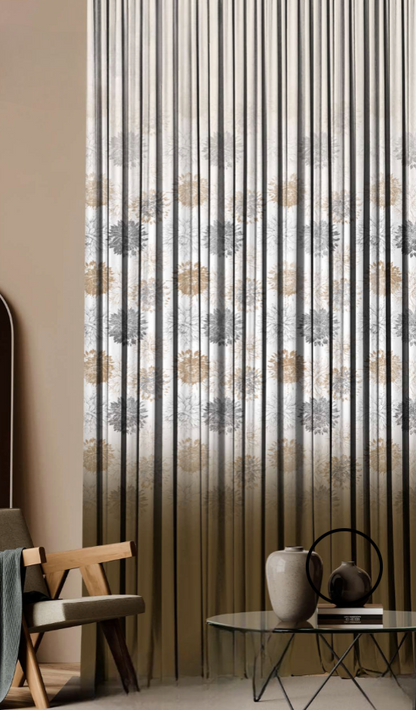 Designer curtains - Elegant Floral Pattern Sheer Curtains