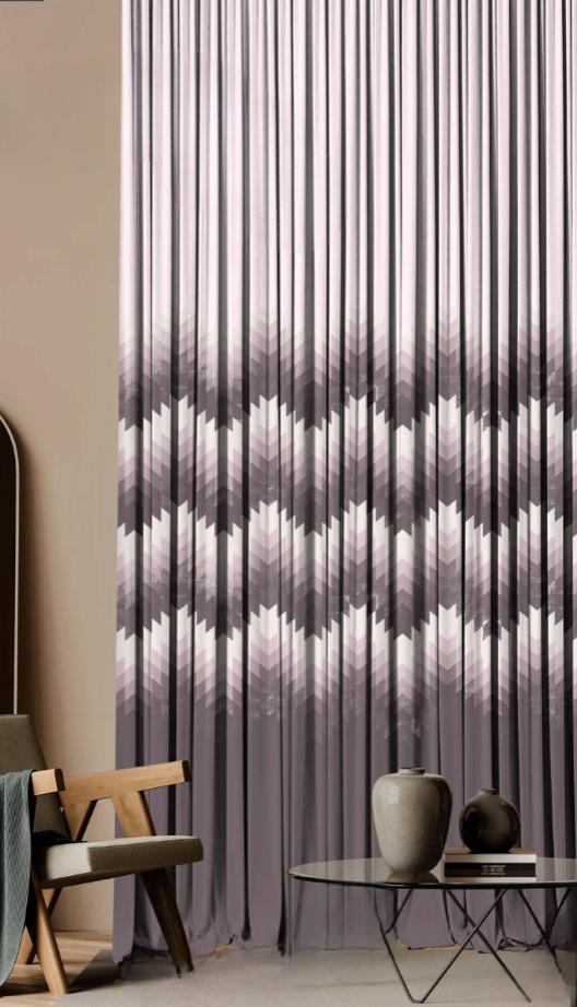 Designer curtains - Bold Chevron Gradient Sheer Curtains