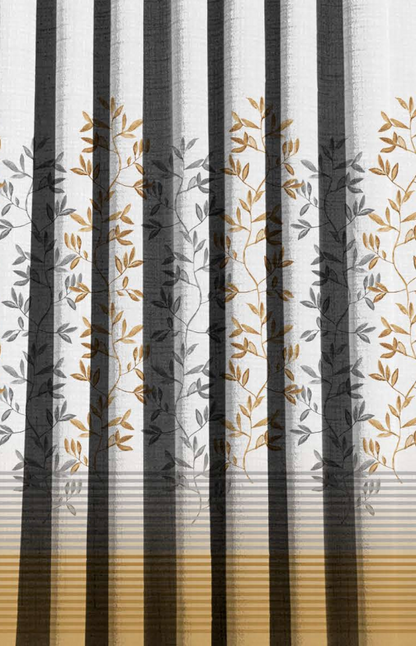 Designer curtains -  Botanical Striped Beige Ombre Curtains