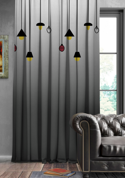 Designer curtains -   Modern Hanging Lamp Design Blackout Curtains