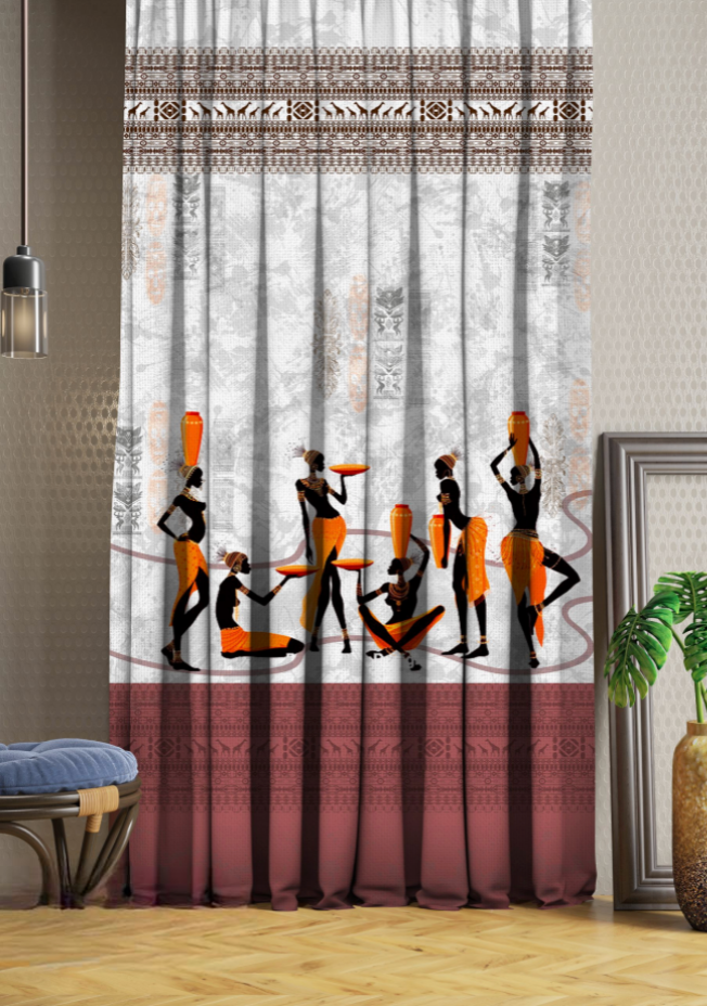 Designer curtains -   African Tribal Art Inspired Curtains