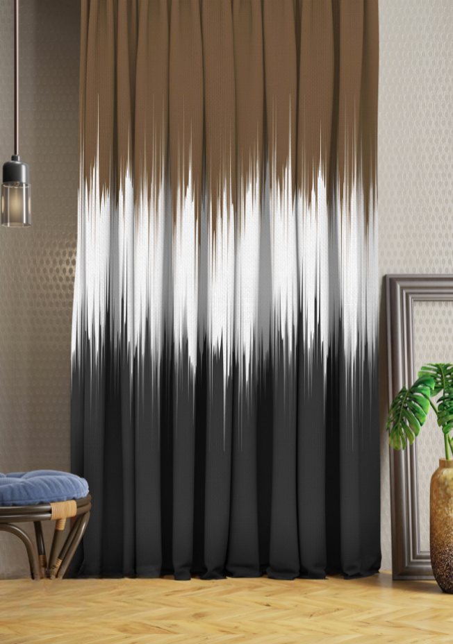 Designer curtains - Gradient Abstract Brown and Black Curtains