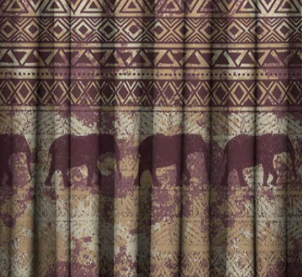 Designer Curtain - Tribal Elephant themed Blackout Curtains