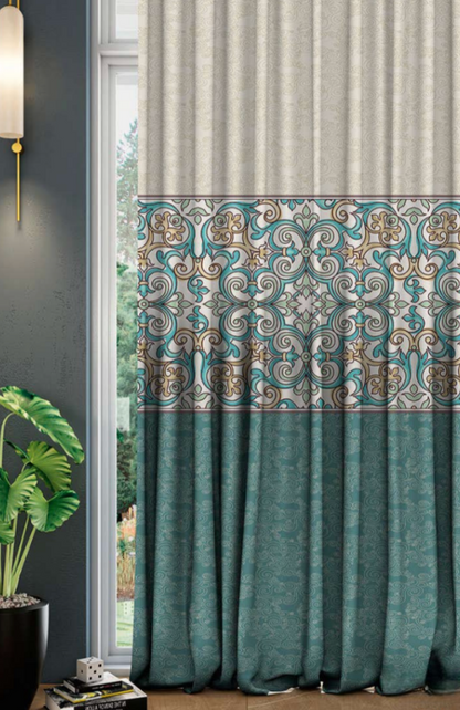 Designer curtains - Ornate Floral Patterned Blackout Curtains