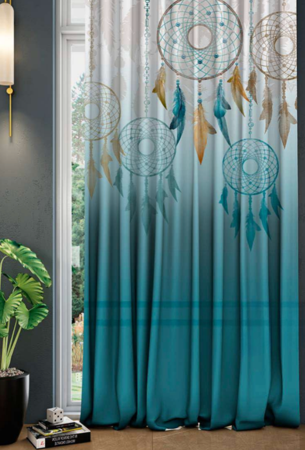 Designer curtains - Elegant Crane Pattern Blackout Curtains