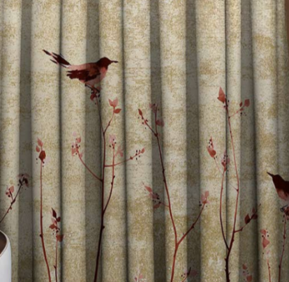 Designer curtains - Rustic Forest Bird Blackout Curtains