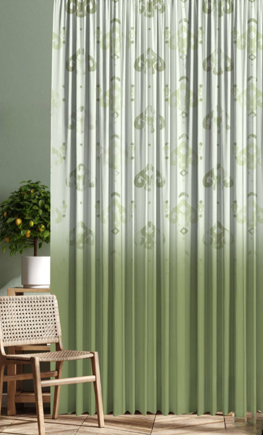 Designer curtains - Elegant Green Ombre Sheer Curtains