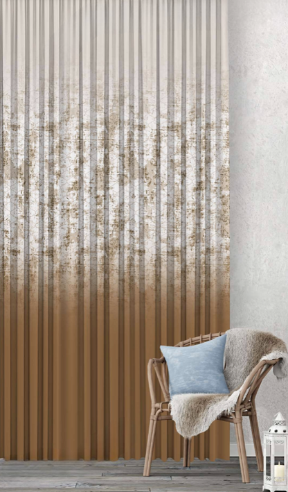 Designer curtains - Rustic Brown Textured Ombre Sheer Curtains