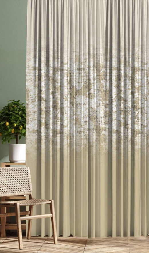 Designer curtains - Beige Textured Ombre Sheer Curtains