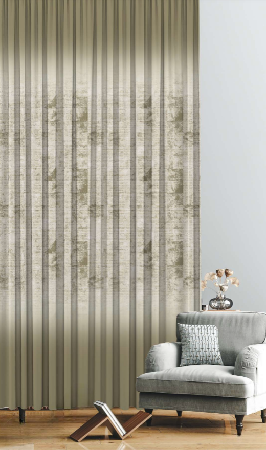 Designer curtains - Taupe Ombre Linen-Effect Sheer Curtains